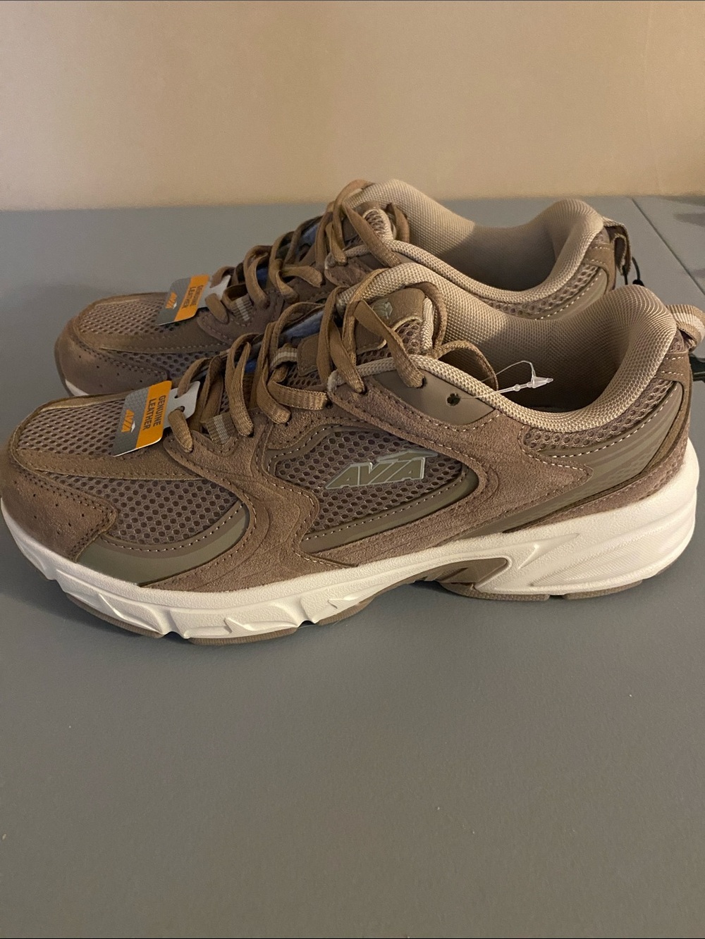 Avia Men's Tan Mesh & Suede Athletic Sneakers